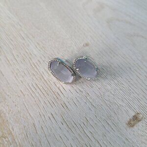 Kendra Scott Ellie Silver Stud Earrings in Slate Cat's Eye
